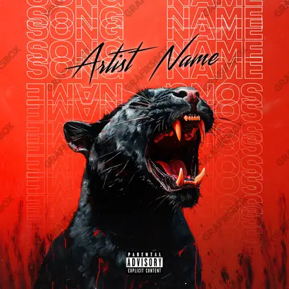 Premade album cover “Sharp Teeth” — harsh imagery in a low-key frame in deep red tones