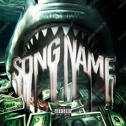 Premade album cover “Cashark” — an original visual idea with no close match in the catalogue in a green palette