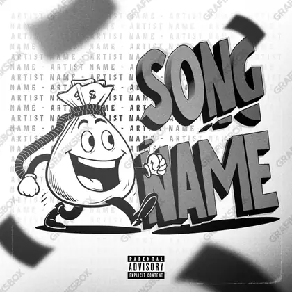 Premade album cover “The Old Cash” — the props of wealth: gold, cash, shine in a black and white palette
