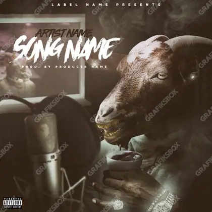 Portada de álbum prediseñada «Goat» — un motivo con carácter propio, en una gama en blanco y negro
