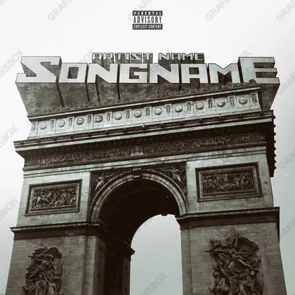 Premade album cover “Stone” — a landscape with a wide, open horizon in a monochrome palette