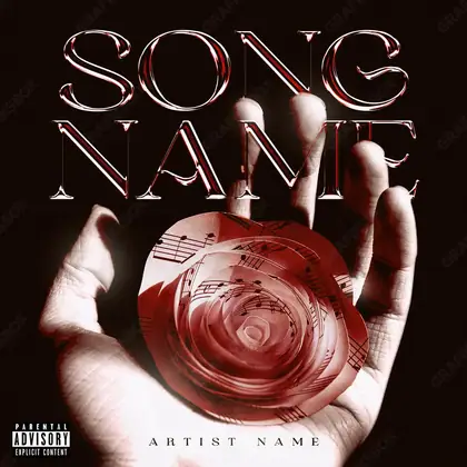 Готовая обложка для трека про любовь «Love Song» — в красных тонах
