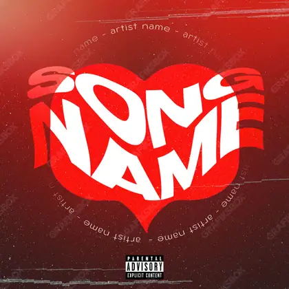 Premade album cover “Mess Luv” — an original visual idea with no close match in the catalogue in deep red tones