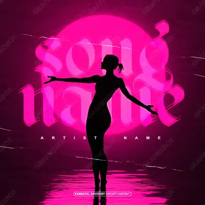 Premade album cover “Moon Figure” — nature in frame: sky, water and air in pink shades