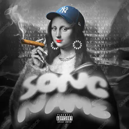 Portada de álbum prediseñada «Louvre Streetweb» — una idea visual original sin equivalente cercano en el catálogo, en una paleta monocroma