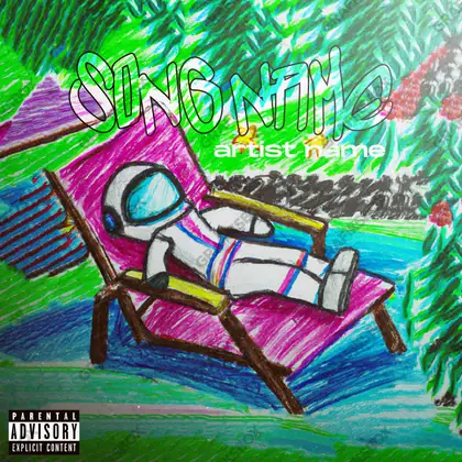 Portada de álbum prediseñada «Astro Holiday» — un motivo con carácter propio, en una gama verde