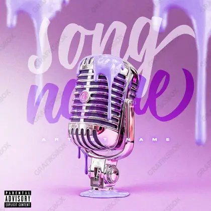 Premade album cover “Drip Voice” — abstract graphics with no recognisable objects in a pink palette