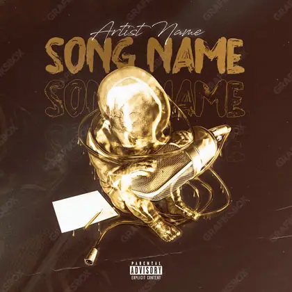 Premade album cover “Born Drip” — abstract graphics with no recognisable objects in an orange palette