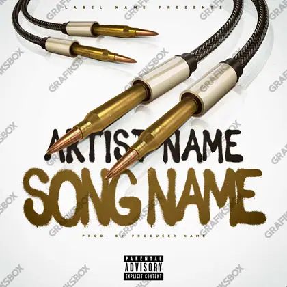 Premade album cover “Bullet Sound” — a grim scene holding its tension in orange shades
