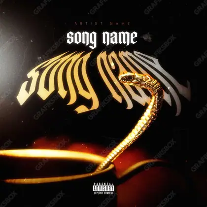 Premade album cover “Snake Cup” — a grim scene holding its tension in orange shades