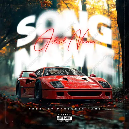 Portada de álbum prediseñada «Autumnal» — una idea visual original sin equivalente cercano en el catálogo, en tonos rojos intensos
