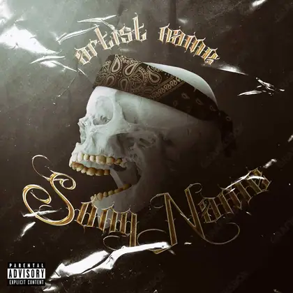 Premade album cover “Skull Gang” — a grim scene holding its tension in a monochrome palette