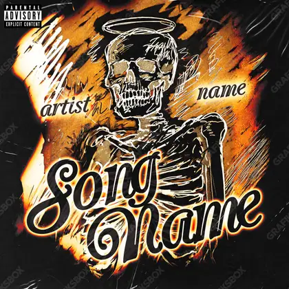 Portada de álbum prediseñada «Skulldraw» — un motivo con carácter propio, en una gama naranja