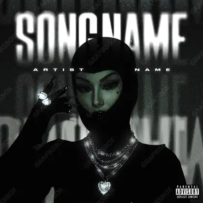 Premade album cover “Burglar” — a subject with a character of its own in a monochrome palette