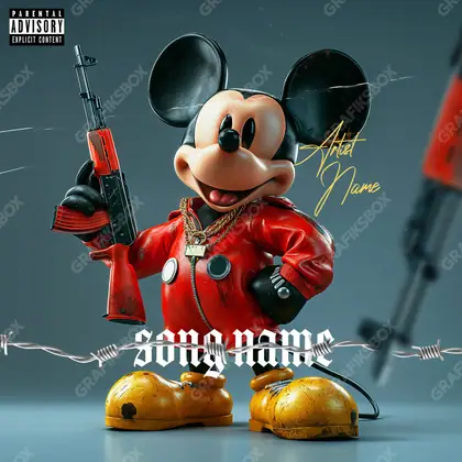Premade album cover “Mickey” — a subject with a character of its own in a blue palette