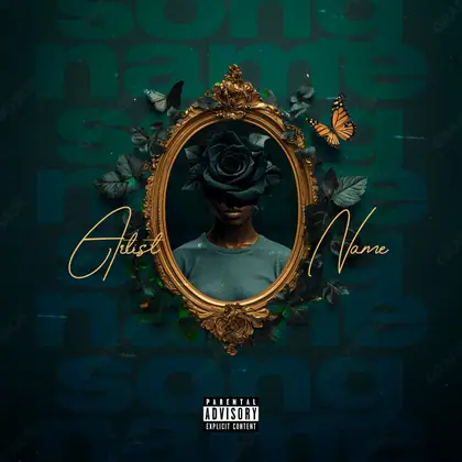 Portada de álbum prediseñada «Delusion» — una idea visual original sin equivalente cercano en el catálogo, en tonos azules fríos