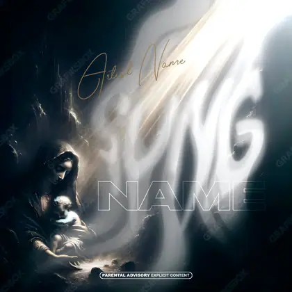 Portada de álbum prediseñada «Lighted» — una idea visual original sin equivalente cercano en el catálogo, en una paleta monocroma