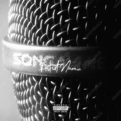 Premade album cover “Rapper” — a subject facing the camera with almost no decoration in a monochrome palette