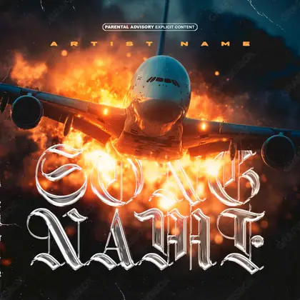 Готовая обложка для трека «Forced Landing» — в оранжевых тонах