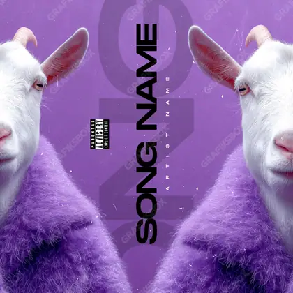 Portada de álbum prediseñada «Glamorous Goat» — un motivo con carácter propio, en una gama violeta