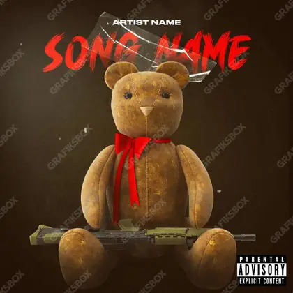 Portada de álbum prediseñada «Bad Bear» — un encuadre que no encaja en una sola categoría, en una gama naranja