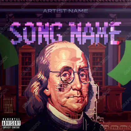 Portada de álbum prediseñada «Benja Game» — una idea visual original sin equivalente cercano en el catálogo, en tonos rojos intensos
