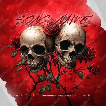 Premade album cover “Born Together” — a shot about a relationship, without the clichés in deep red tones