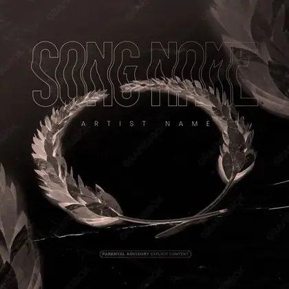 Portada de álbum prediseñada «Laurel» — un encuadre que no encaja en una sola categoría, en una gama en blanco y negro