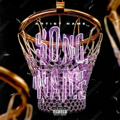 Portada de álbum prediseñada «Diamond Basket» — un encuadre sobre estatus, oro bajo una luz densa, en matices anaranjados