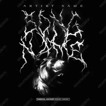 Portada de álbum prediseñada «Lion» — un encuadre que no encaja en una sola categoría, en una paleta monocroma