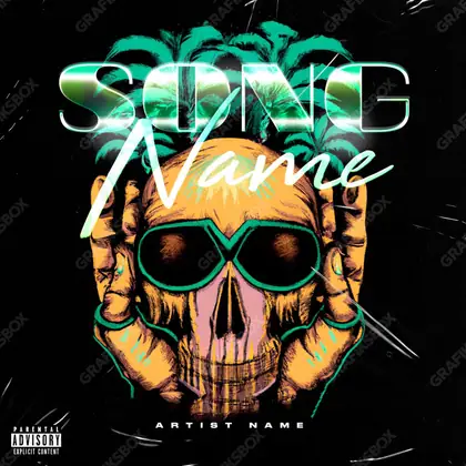 Premade album cover “Tropic Skull” — dark art with a heavy atmosphere in an orange palette
