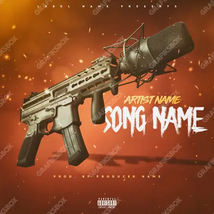 Portada de álbum prediseñada «Lyric War» — un encuadre que no encaja en una sola categoría, en matices anaranjados