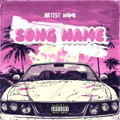 Premade album cover “South City” — an urban frame with dense city texture in a pink palette