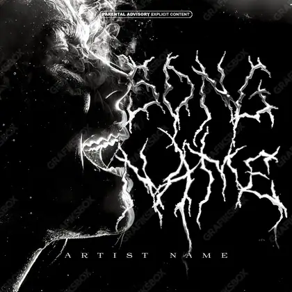 Premade album cover “Boost” — an original visual idea with no close match in the catalogue in a black and white palette