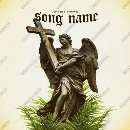 Premade album cover “Saint ANgel” — a grim scene holding its tension in warm gold tones
