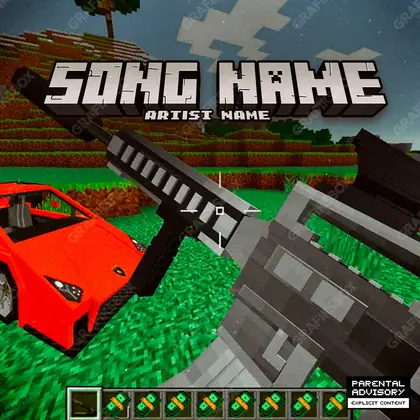 Готовая обложка для трека «Minecraft» — в зелёных тонах