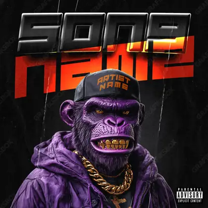 Готовая обложка для трека «Purple Gorilla» — в фиолетовых тонах