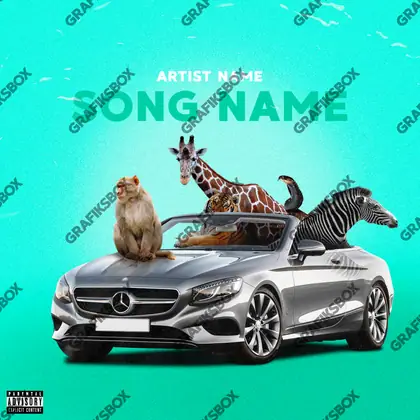 Обложка для трека «Coche Con Animales» — в синих тонах