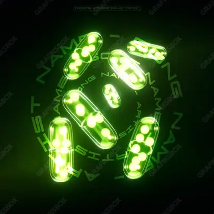 Готовая обложка для трека «Green Pill» — в зелёных тонах