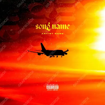 Portada de álbum prediseñada «Vuelo» — una idea visual original sin equivalente cercano en el catálogo, en una gama roja
