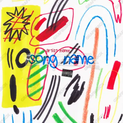 Portada de álbum prediseñada «Scribble» — una idea visual original sin equivalente cercano en el catálogo, en una gama dorada