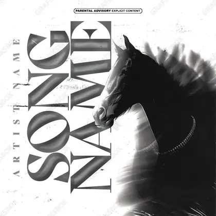 Купить обложку для трека «Winning Horse» — в чёрно-белом