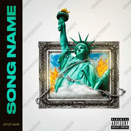 Portada de álbum prediseñada «Libertad» — una idea visual original sin equivalente cercano en el catálogo, en tonos azules fríos