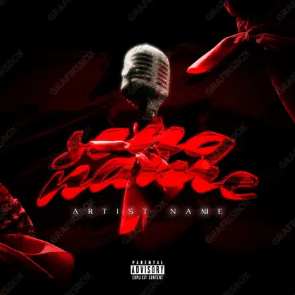 Premade album cover “Mic Band” — a frame that refuses to sit in one category in deep red tones