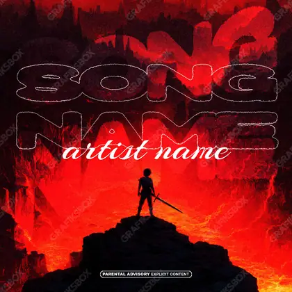Portada de álbum prediseñada «Lava Castle» — un motivo con carácter propio, en una gama roja