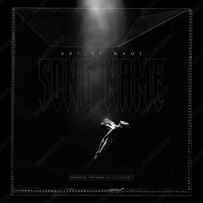 Portada de álbum prediseñada «Vacious» — una idea visual original sin equivalente cercano en el catálogo, en una gama en blanco y negro