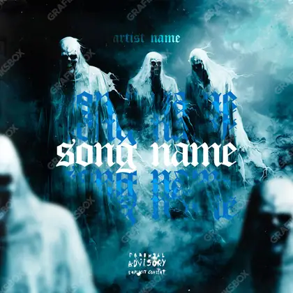 Premade album cover “Bad Dreams” — an impossible scene with shifted perspective in cool blue tones