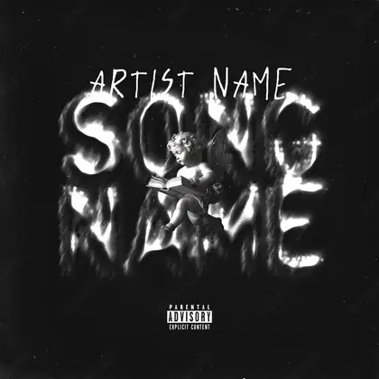 Premade album cover “Booklet” — an original visual idea with no close match in the catalogue in a monochrome palette