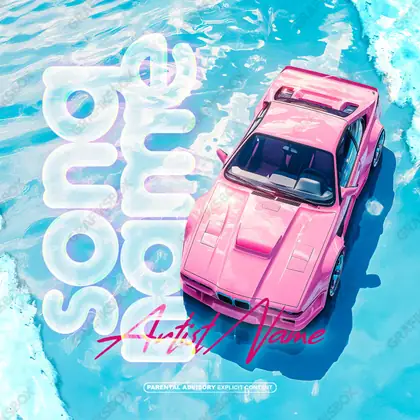 Обложка для трека «Wet Floor» — в синих тонах