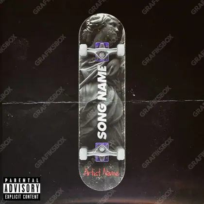 Готовая обложка для трека «Skateboard» — в чёрно-белом